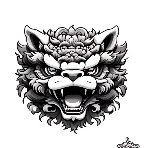 chinese foo dog tattoo design idea