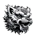 chinese foo dog tattoo design idea