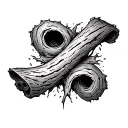 writing scroll made out of tree bark  tattoo design idea