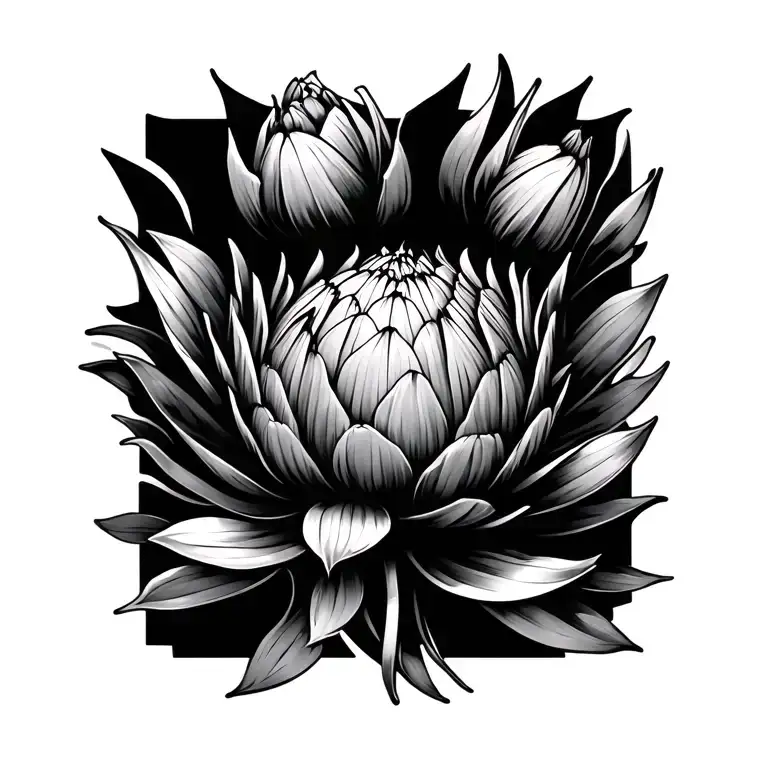 Protea tattoo design idea