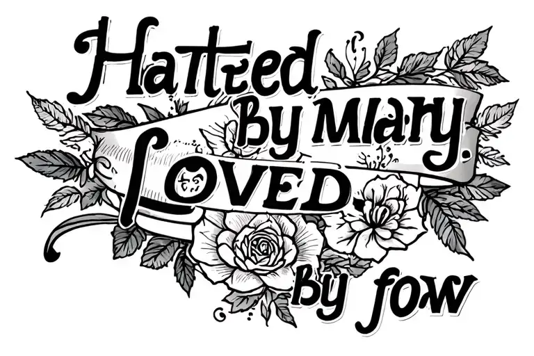 back tattoo saying "Hated by many, Loved by few." tattoo design idea