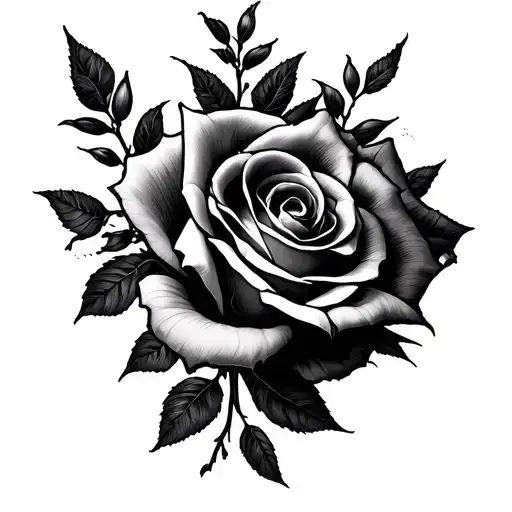 I want a tattoo that represents my “weird and dark side.” I love Tim Burton art style, roses, romance, and the peculiar tattoo design idea