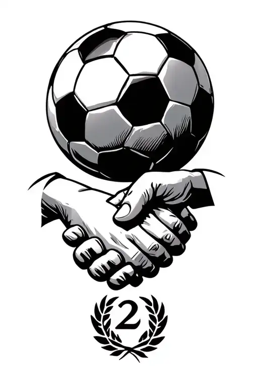 old soccer bal - fred perry logo - infinity symbol en 2 handshake all in one piece tattoo design idea