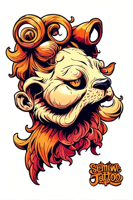 Cartoon seemannmöwe tattoo design idea