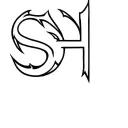 word 'SH' aggresive devil tattoo design idea