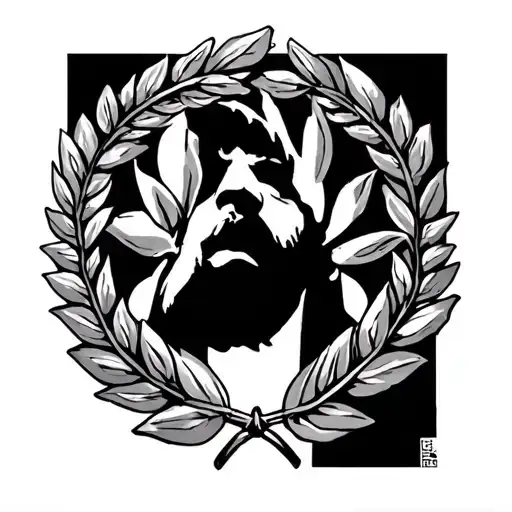 Caesar laurel wreath and pinsher tattoo design idea