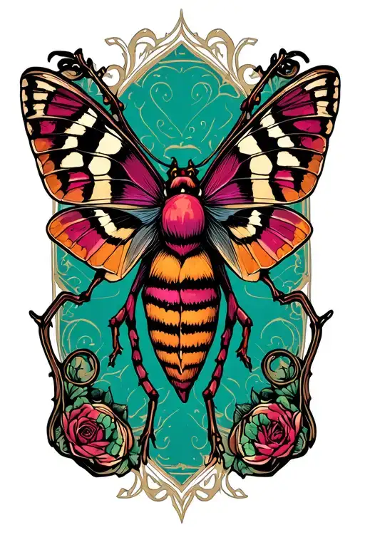 death moth tattoo design idea