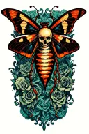 death moth tattoo design idea