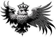 double headed eagle with crown tattoo design idea