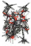 many small drones easy to draw tattoo design idea