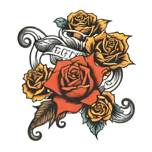 daughters names dates of birth cancer and loe lines tattoo design idea