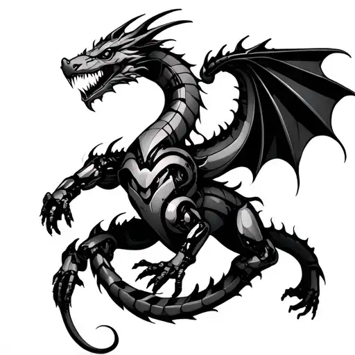 robotic dragon wrapped around arm tattoo tattoo design idea