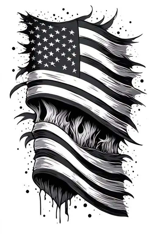 american flag sleeve tattoo design idea