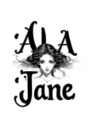 "ADA" I "Jane" "ADA" I "Jane" "ADA" I "Jane" Name Written tattoo design idea