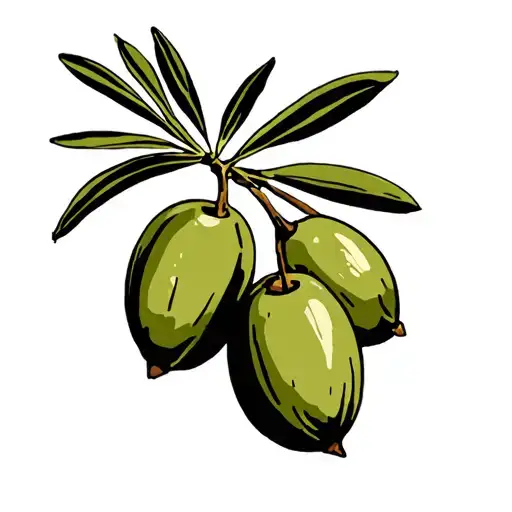 olive with bold outlines tattoo design idea