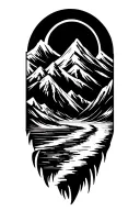 mountains, beach,, exploring, tattoo design idea