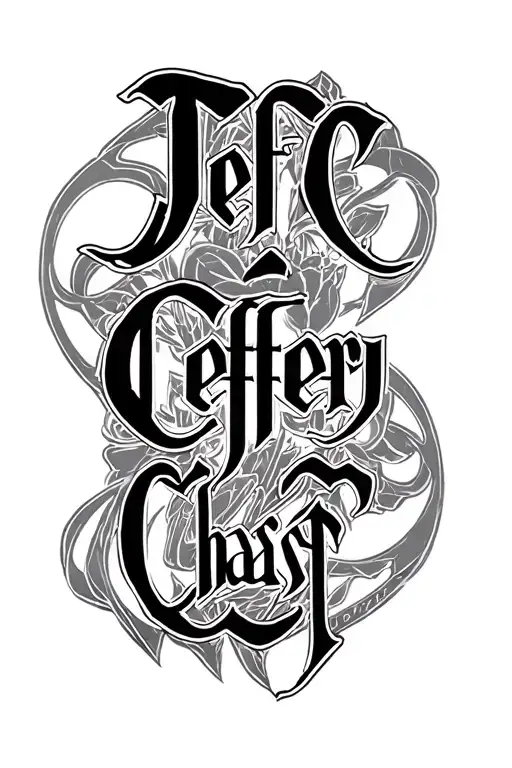 "Jeffery Chasity" Two Word Ambigram Generator tattoo design idea
