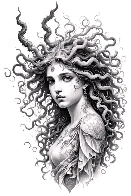  medusa, eros and psyche, hades and percephone, iracus falls tattoo design idea
