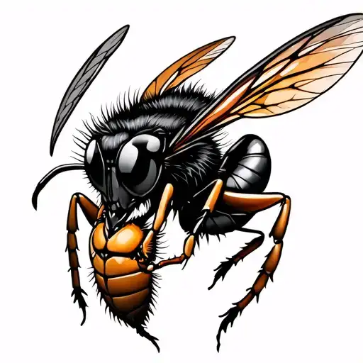 Make me a hornet with a slightly dark side in small to be tattooed a buttock tattoo design idea