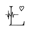Letter L with a small heart beat tattoo design idea