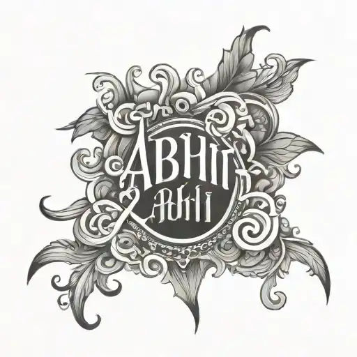 abhi name logo tattoo design idea