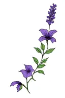 Lavender and morning glory vine tattoo design idea