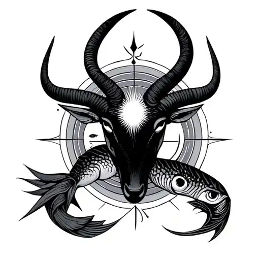 The sun in Capricorn, the Moon in Taurus and the Ascendant in Pisces tattoo design idea