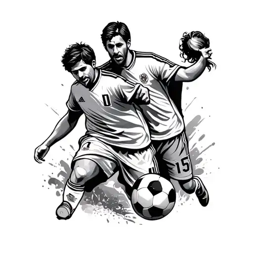 Family god soccer tattoo design idea