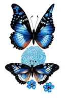 Butterflies and fingerprint tattoo design idea