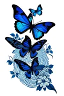Butterflies and fingerprint tattoo design idea