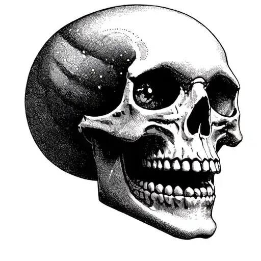 A skull with rock concert tickets as the eyes tattoo design idea