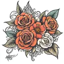 flowers with signatures in the stem   tattoo design idea