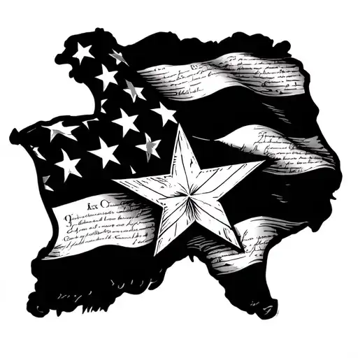 USA constitution, American flag, Texas, Alamo  tattoo design idea