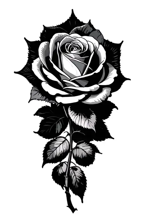 Romeo and Juliet rose light and dark tattoo design idea