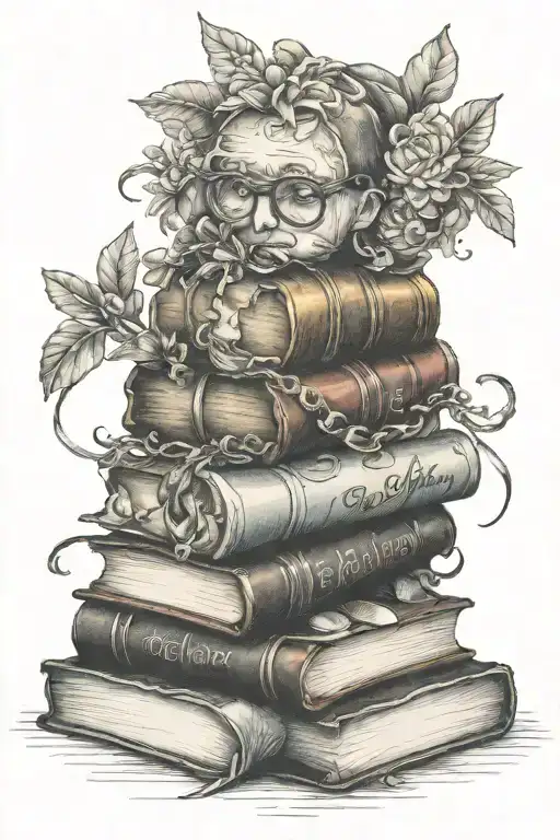 fantasy books tattoo design idea