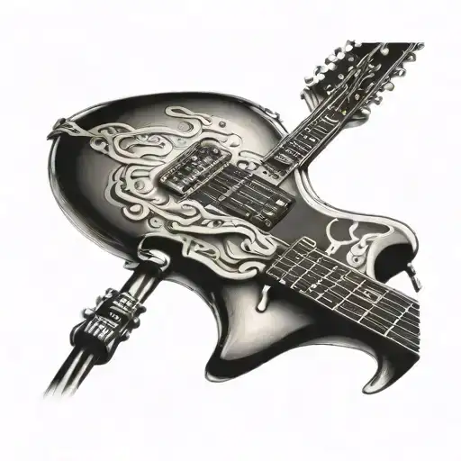 guitar neck and stevie ray vaughan tattoo design idea