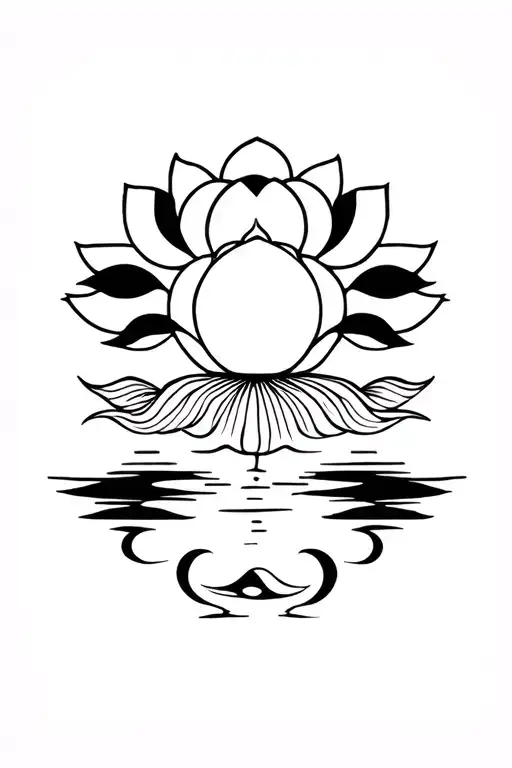 lotus moon phases tattoo design idea