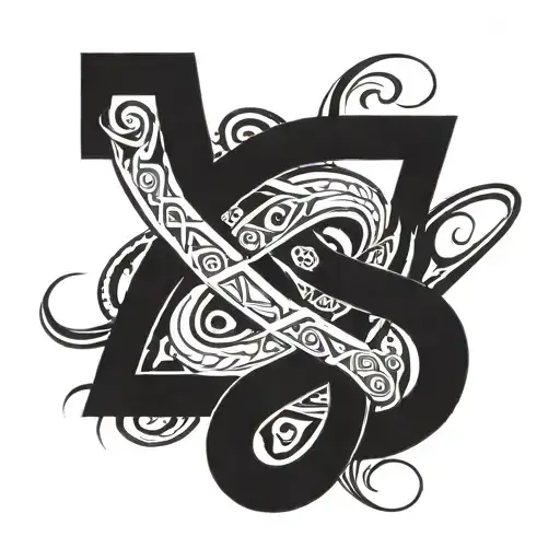 two intersecting number 8 figures symbolizing the bond tattoo design idea