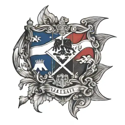 Haitian flag tattoo design idea