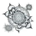 moon, lotus, mandala tattoo design idea