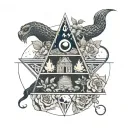 Snake Roses Pyramid Trees Roses Crows Moons Stars Waterfalls eyeball wheelchair cross yinyang snake rose tattoo design idea