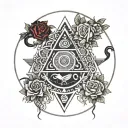 Snake Roses Pyramid Trees Roses Crows Moons Stars Waterfalls eyeball wheelchair cross yinyang snake rose tattoo design idea