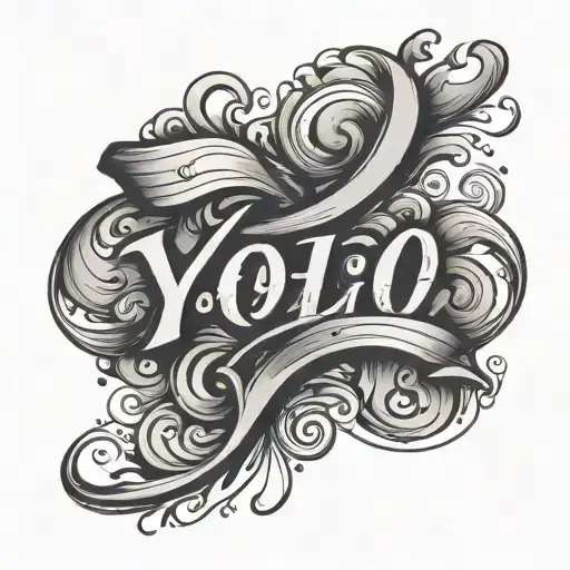 yolo writing tattoo design idea