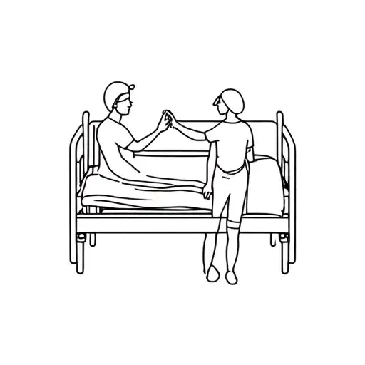 a couple holding hands in a hospital bed tattoo design idea