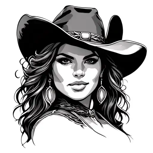 Western Cowgirl tattoo design idea