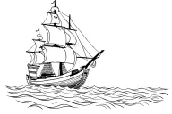 Peter pan and captain hook on pirate ship sailing tattoo design idea