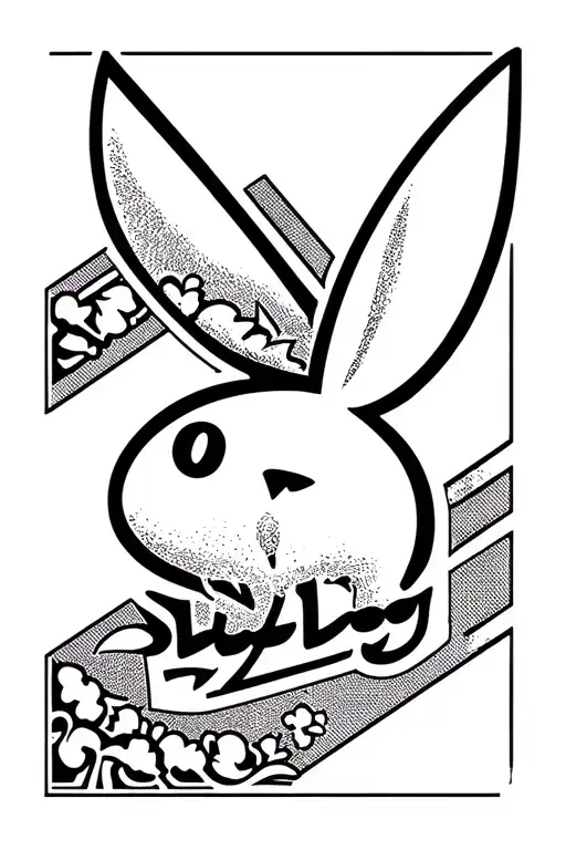 playboy and letter K tattoo design idea