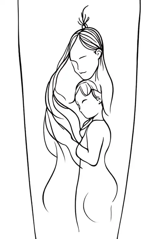 Mom Daughter tattoo design idea