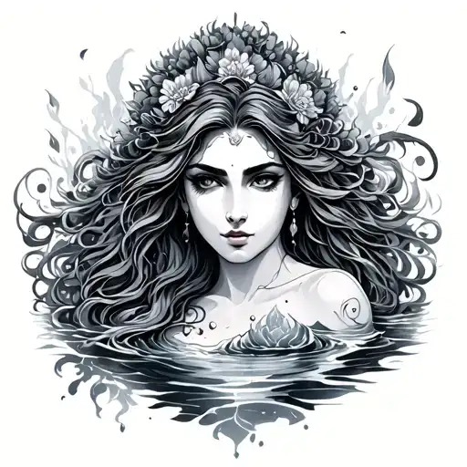 Water Goddess tattoo design idea