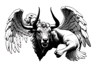 Marilyn Monroe Angel Watching over Taurus tattoo design idea